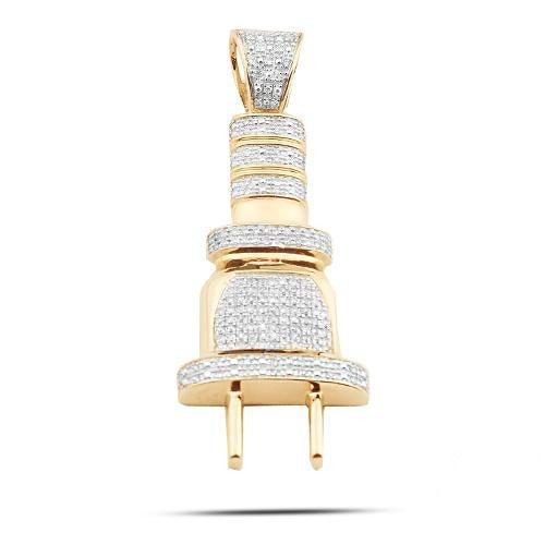 10KY 0.50CTW DIAMOND PLUG PENDANT - Johnny Dang & Co