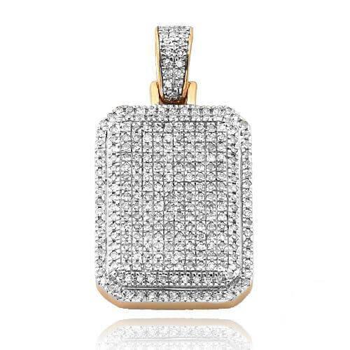 10KY 0.50CTW DIAMOND 3-D DOGTAG PENDANT - Johnny Dang & Co