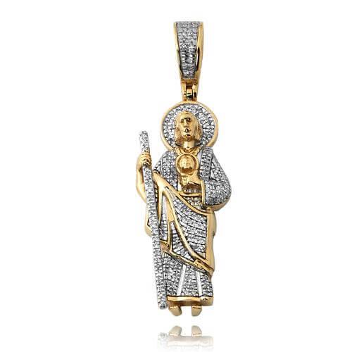 10KY 0.25CTW DIAMOND ST. JUDE PENDANT - Johnny Dang & Co