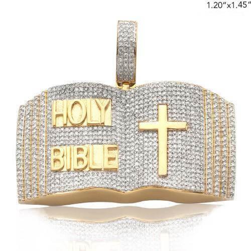 10KY 1.35CTW DIAMOND HOLY BIBLE PENDANT - Johnny Dang & Co