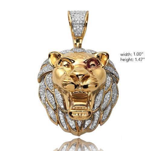 10KY 0.50CTW DIAMOND LION HEAD PENDANT - Johnny Dang & Co
