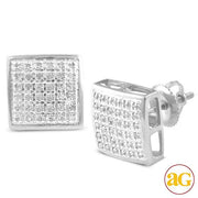 10KW 0.20CTW DIAMOND SQUARE DOME EARRINGS - Johnny Dang & Co