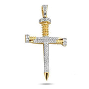 10KY 0.30CTW DIAMOND NAILS CROSS PENDANT - Johnny Dang & Co