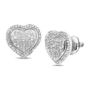 10KW 0.30CTW DIAMOND HEART EARRINGS - Johnny Dang & Co