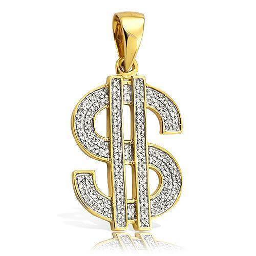 10KY 0.40CTW DIAMOND $ DOLLAR SIGN PENDANT - Johnny Dang & Co