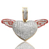 10KY 0.70CTW DIAMOND HEART PENDANT W/ RED ENAMEL - Johnny Dang & Co