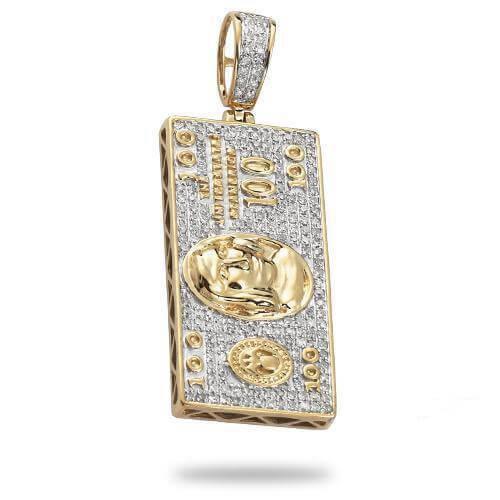 10KY 0.55CTW DIAMOND $100 BILL PENDANT - Johnny Dang & Co