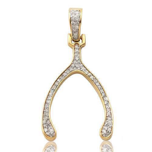 10KY 0.15CTW DIAMOND WISHBONE PENDANT - Johnny Dang & Co