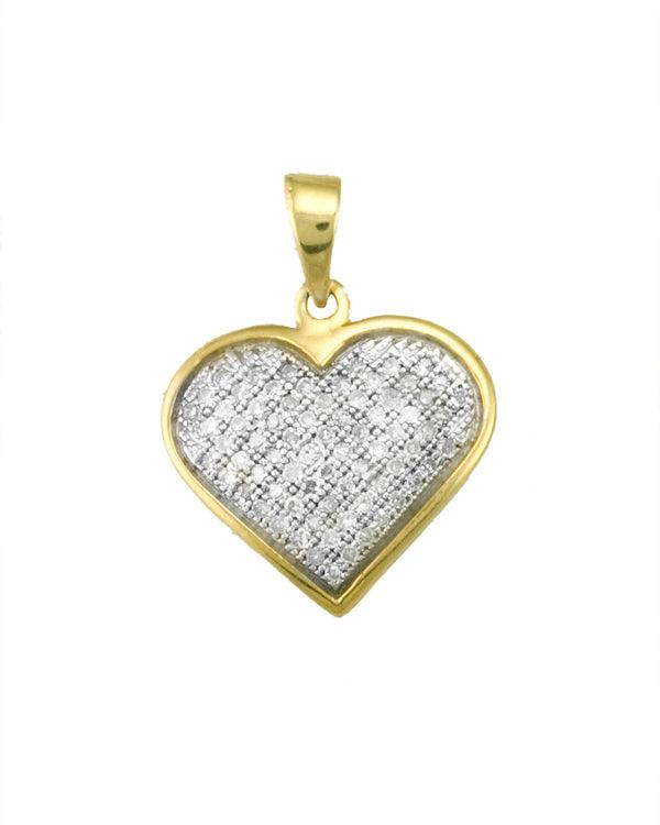 YS 0.25CTW HEART MICRO-PAVE PENDANT - Johnny Dang & Co