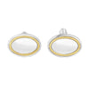 Sterling Silver, 18K Gold Oval Cufflinks. - Johnny Dang & Co