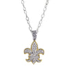 0.45Ct. Diamond18Kt Yellow Gold+Sterling Silver Fleur De Lis P Endant On 18 inches Rhodium Finish Link Chain. inchesFleur-De-Lis inches Collecti On. - Johnny Dang & Co