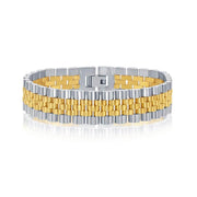 Classic Watch Links Stainless Steel Two-Tone Gold Plated Bracelet - Johnny Dang & Co