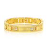 Stainless Steel CZ ID Link Bracelet - Gold Plated - Johnny Dang & Co