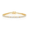 Sterling Silver 4mm Prong-Set Round CZ Tennis Bracelet - Gold Plated - Johnny Dang & Co