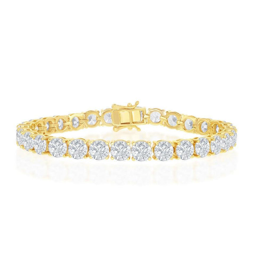 Sterling Silver 6mm Prong-Set Round CZ Tennis Bracelet - Rose Gold Plated - Johnny Dang & Co