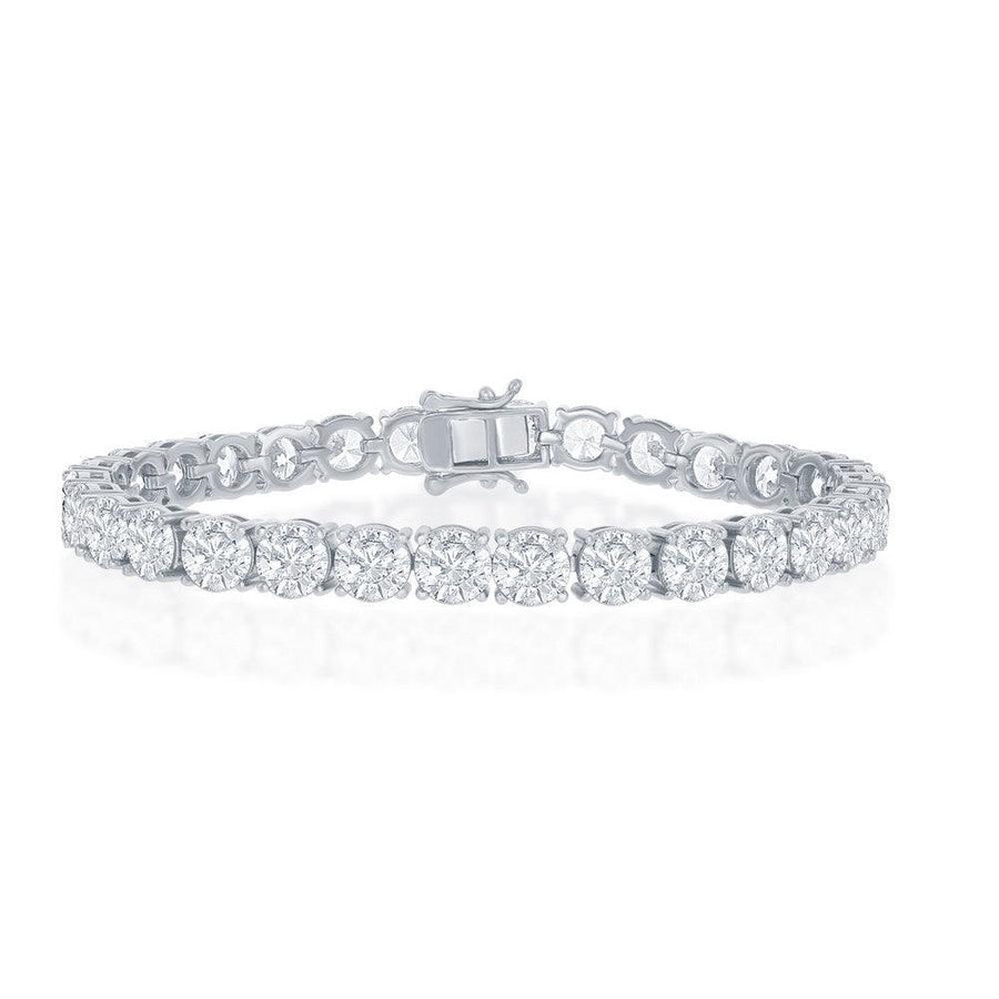 Sterling Silver 6mm Prong-Set Round CZ Tennis Bracelet - Rose Gold Plated - Johnny Dang & Co