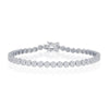 Sterling Silver Flower Design CZ 4mm Tennis Bracelet - Johnny Dang & Co