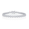 Sterling Silver Flower Design CZ Tennis Bracelet - Johnny Dang & Co