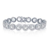 Sterling Silver Round Halo CZ Linked Bracelet - Johnny Dang & Co