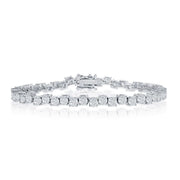 Sterling Silver Round Zig-Zag 4MM Cubic Zirconia Tennis Bracelet - Johnny Dang & Co