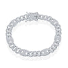 Sterling Silver CZ Cuban Marina Bracelet 7.5" - Johnny Dang & Co