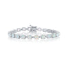 Sterling Silver Alternating Round White Opal & CZ Tennis Bracelet - Johnny Dang & Co