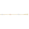 14K Tri-color Gold Diamond Cut Anklet - Johnny Dang & Co