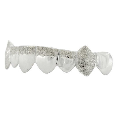 Bottom 14K Gold Diamond Dot cut and high polish Grill - Johnny Dang & Co