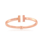 Sterling Silver Shiny Hinged Bangle - Gold Plated - Johnny Dang & Co