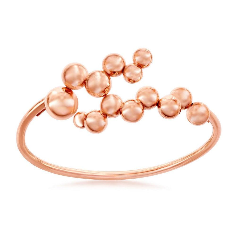 Sterling Silver Multi Bead Bangle - Gold Plated - Johnny Dang & Co