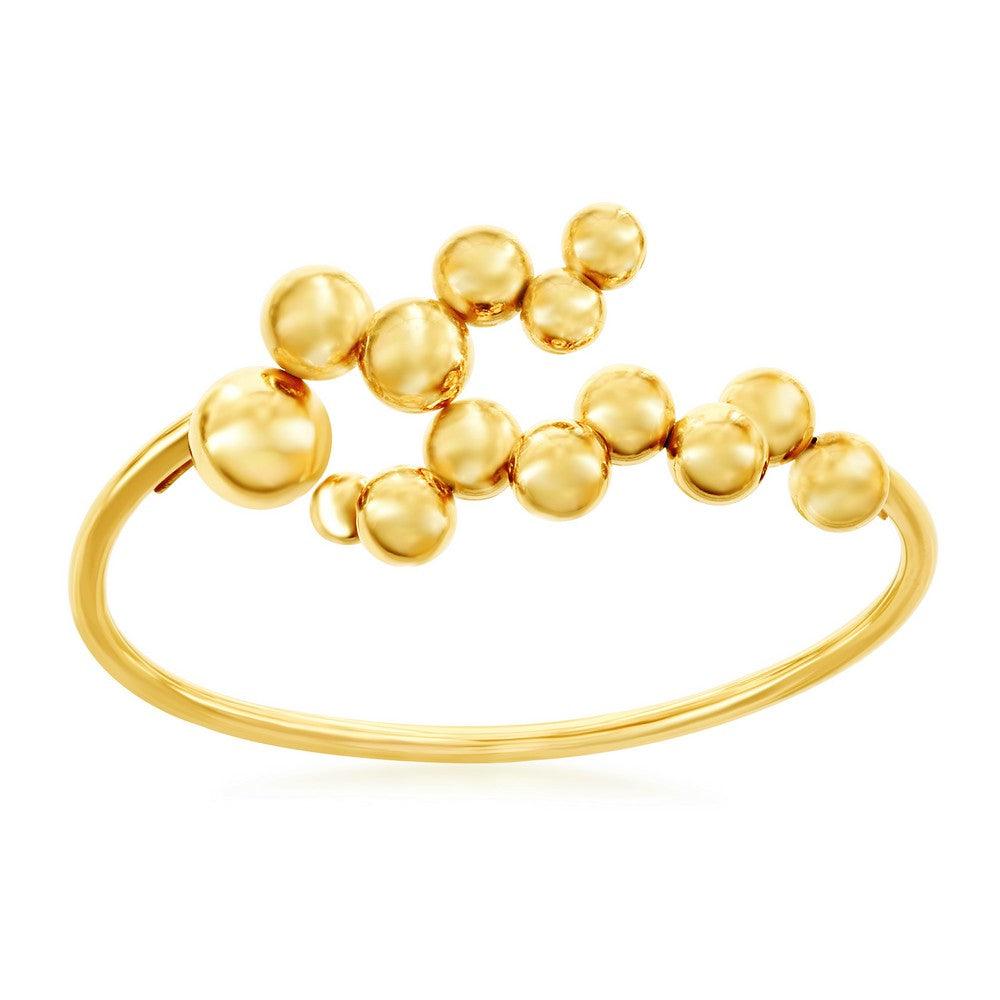 Sterling Silver Multi Bead Bangle - Gold Plated - Johnny Dang & Co
