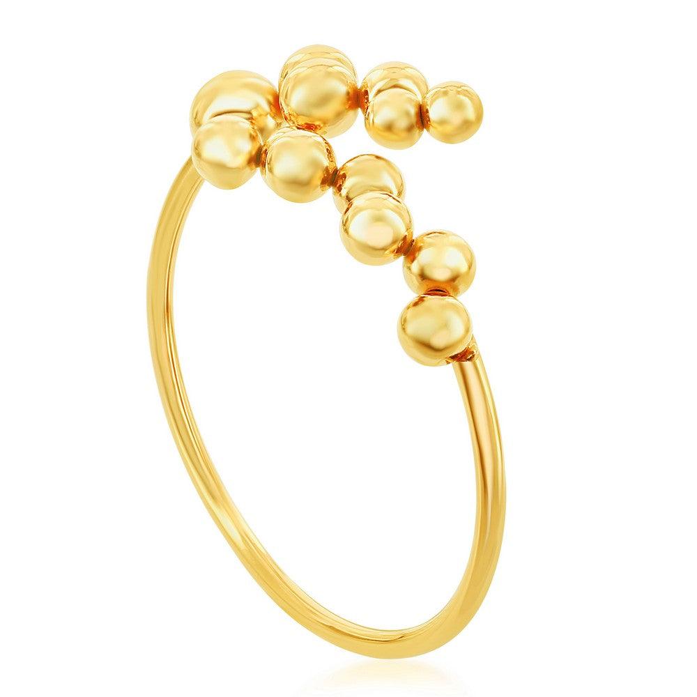 Sterling Silver Multi Bead Bangle - Gold Plated - Johnny Dang & Co