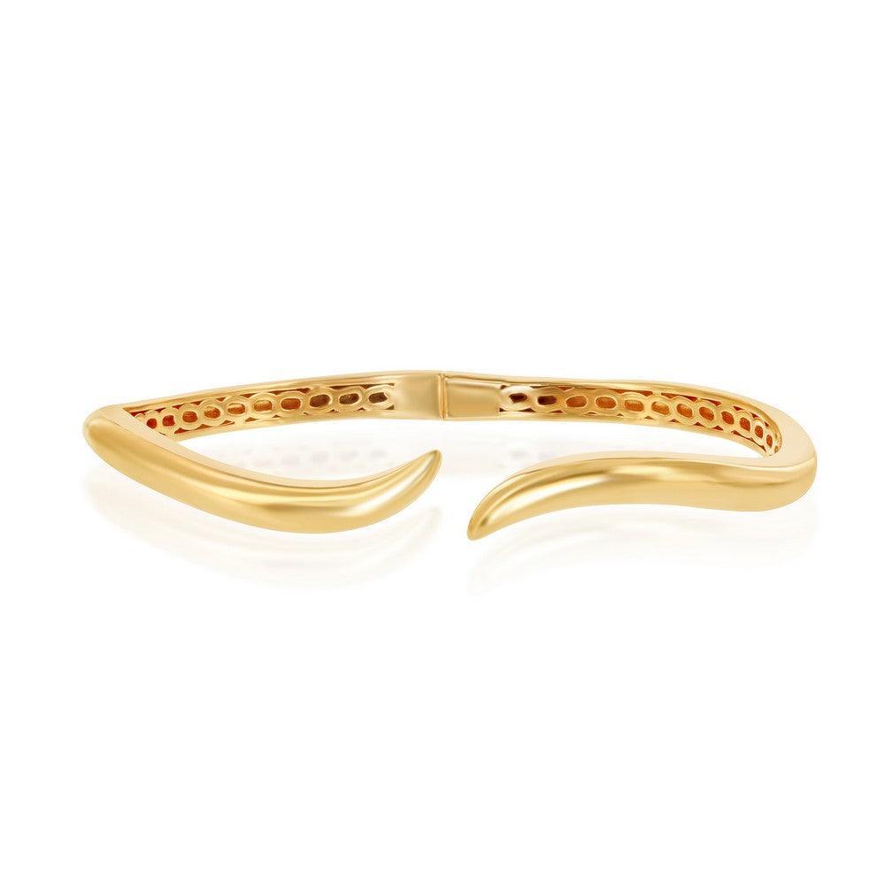 Sterling Silver Waved Bangle - Gold Plated - Johnny Dang & Co