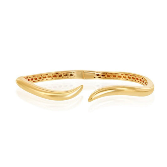Sterling Silver Waved Bangle - Gold Plated - Johnny Dang & Co