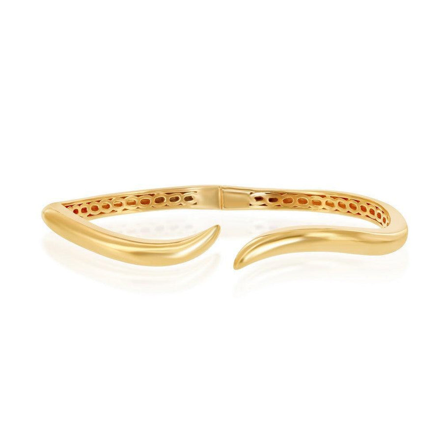Sterling Silver Waved Bangle - Gold Plated - Johnny Dang & Co