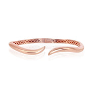 Sterling Silver Waved Bangle - Rose Gold Plated - Johnny Dang & Co