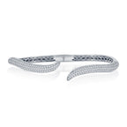 Sterling Silver Micro Pave CZ Waved Bangle - Johnny Dang & Co