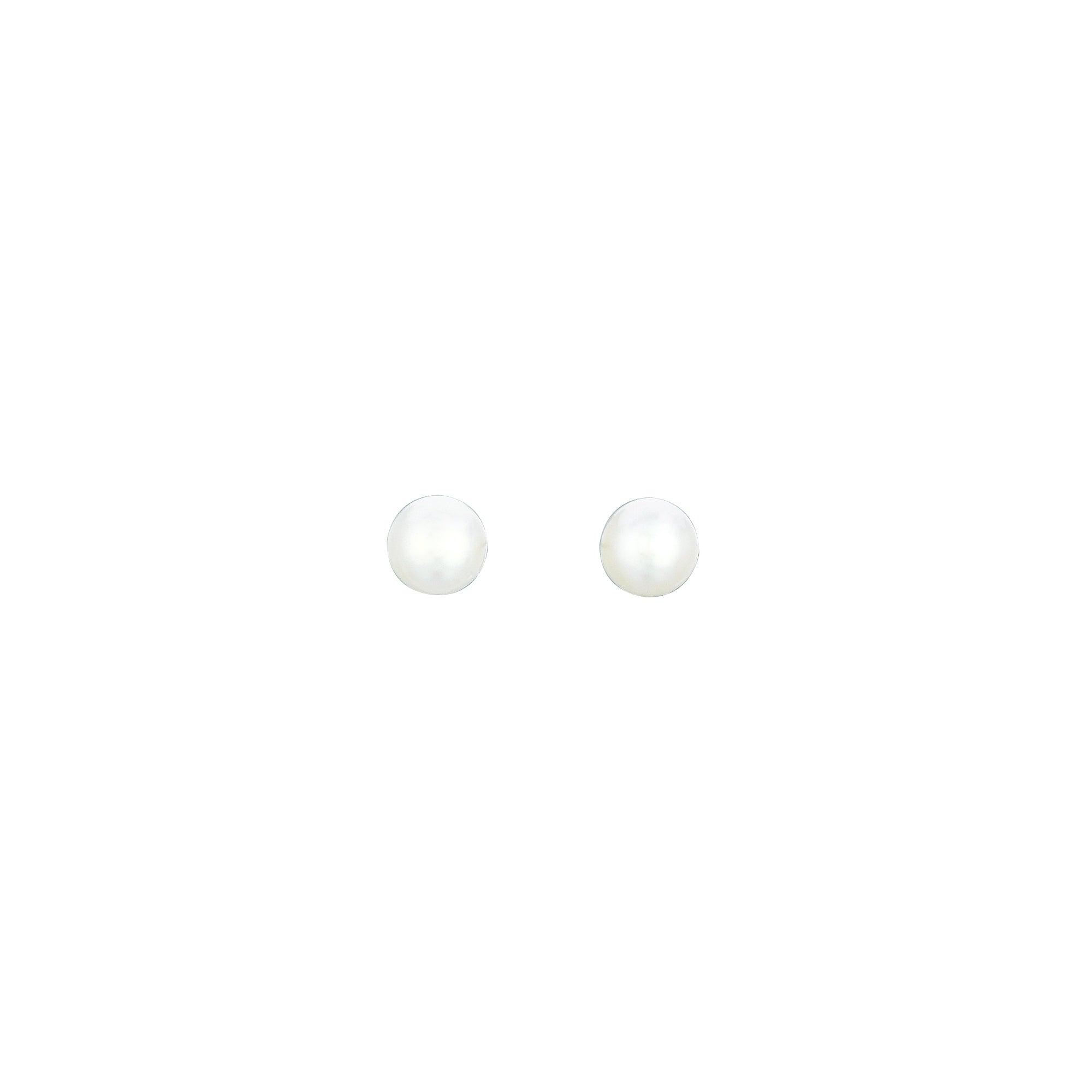 14K Gold 5MM Pearl Stud Earring - Johnny Dang & Co