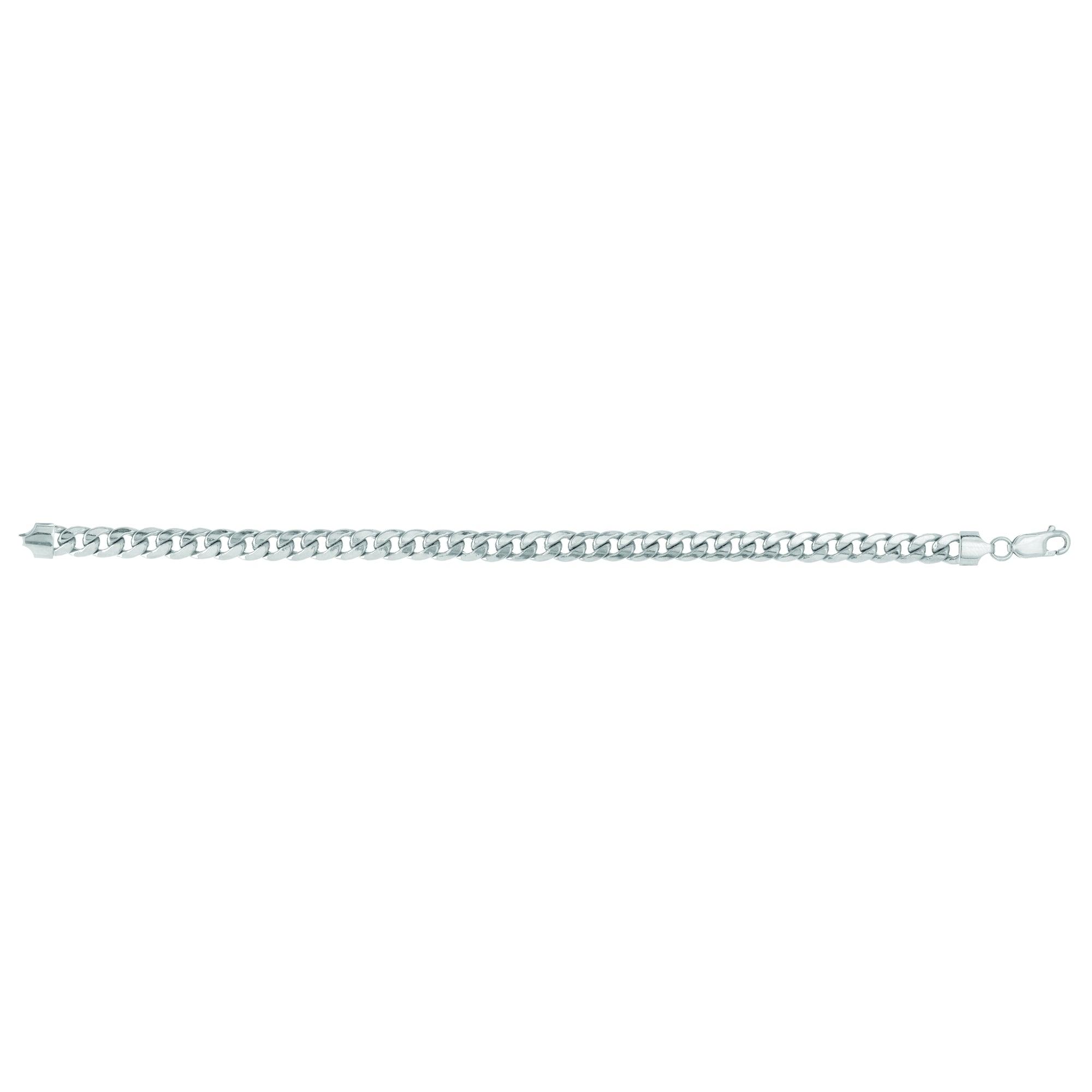 10k White Gold 6.5mm Semi-Solid Classic Miami Cuban 24 Inches - Johnny Dang & Co