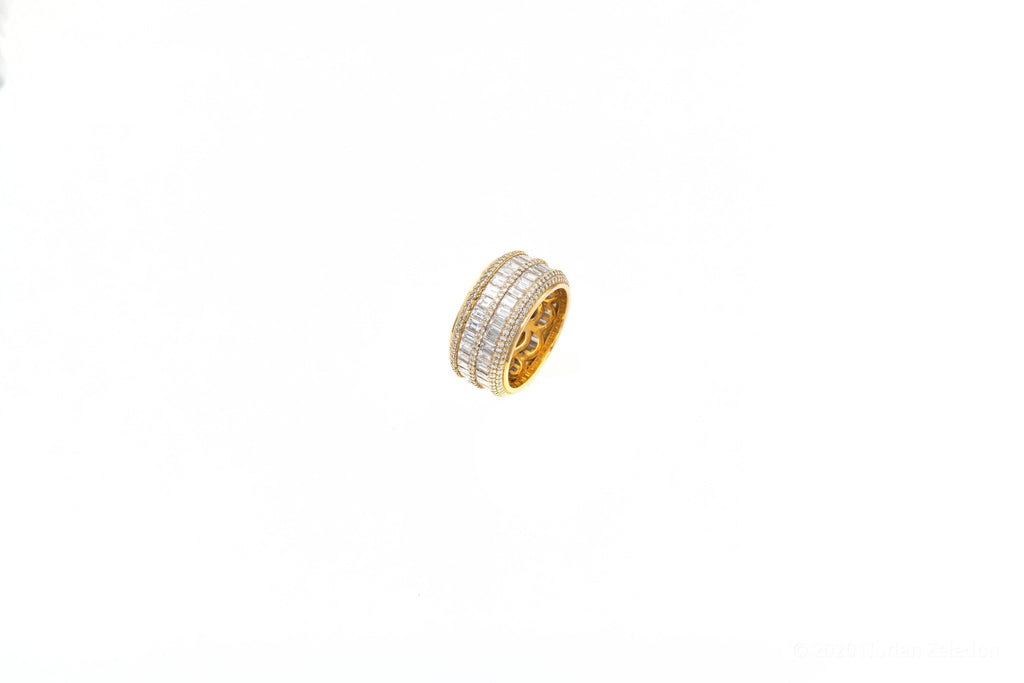 Double Baguette Row Gold Ring - Johnny Dang & Co