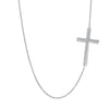 14kt 18 inches White Gold 1.05mm Shiny Oval ca ble Chain Necklace+Cross with jump Rin g at 17 inches - Johnny Dang & Co