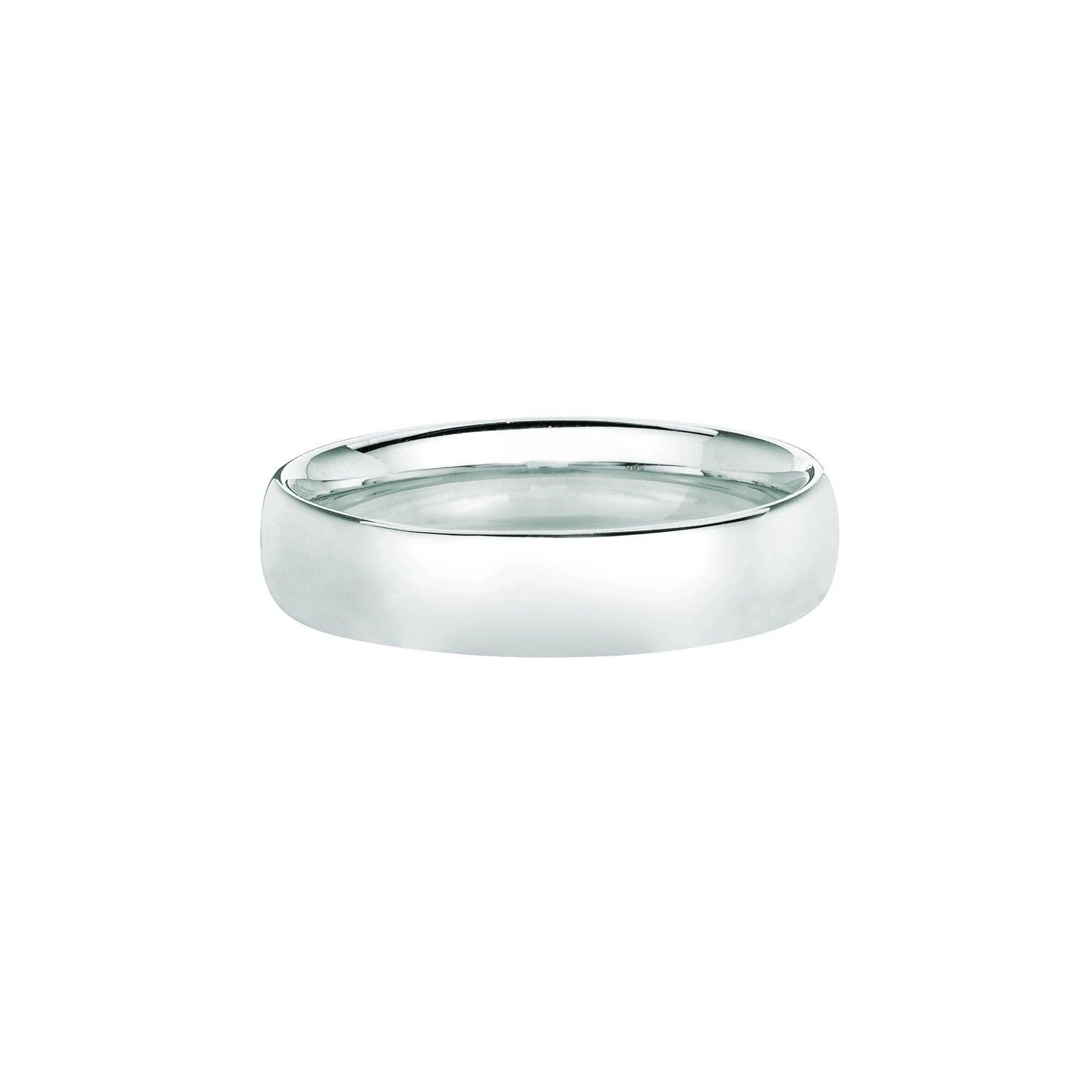 14K White Gold 5mm Wedding Band. Size 6,7,8,9,10,11,12 - Johnny Dang & Co