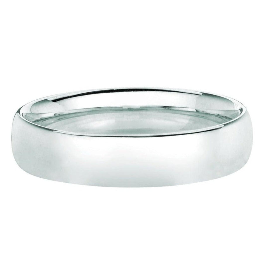 14K White Gold 5mm Wedding Band. Size 6,7,8,9,10,11,12 - Johnny Dang & Co