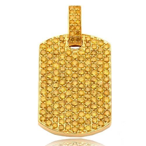 10KY 5.30CTW YELLOW DIAMOND DOGTAG PENDANT - Johnny Dang & Co