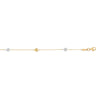 14K Two-tone Gold Diamond Cut Heart Anklet - Johnny Dang & Co