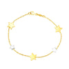 14K Gold Polished Star Station Bracelet - Johnny Dang & Co