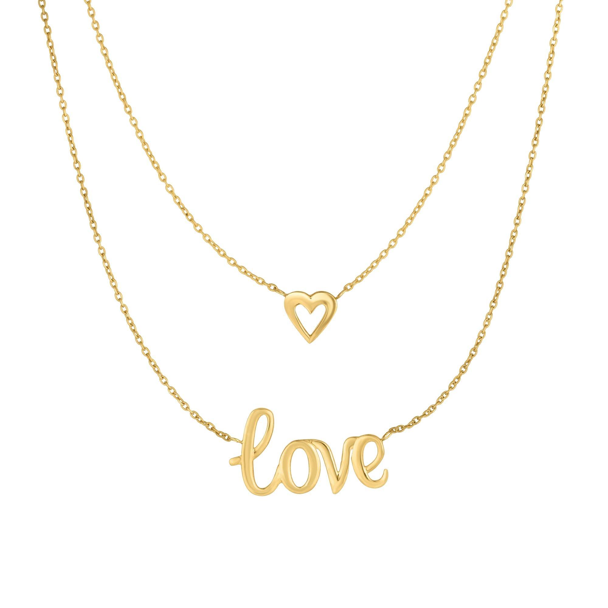 10K Gold Multi Layered Love" Necklace" - Johnny Dang & Co