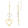 10K Gold Double Heart Drop Earring - Johnny Dang & Co