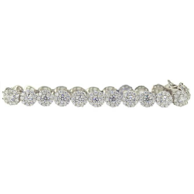 CZ Silver Flower Bracelet - Johnny Dang & Co