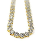 Silver CZ Prong Set Flower Necklace - Johnny Dang & Co